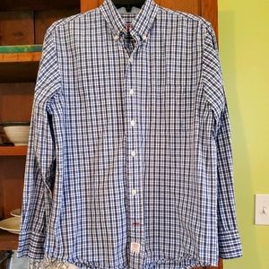 Izod Men's Blue Plaid Buttonup Shirt - Size Small